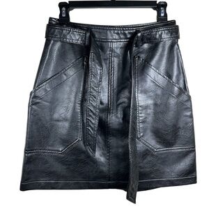 Wishlist Apparel Women’s Black High Waist Faux Leather Mini Skirt- Size Small